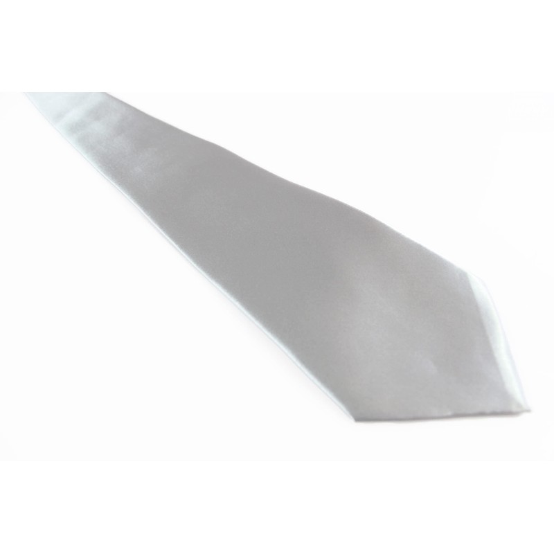 Mens Silver 10cm Plain Neck Tie