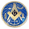 Working Tools Round Light Blue Masonic Auto Emblem - 3" Diameter