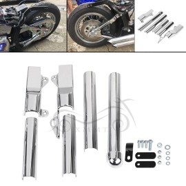 Unbranded Chrome Metal Swingarm Tube Cover Kit For Harley Softail FLSTN FXST Fat Boy FLSTF