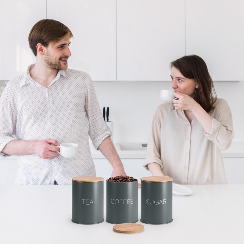 EHC Tea Sugar Coffee Canisters, Tea Sugar Coffee Containers Set