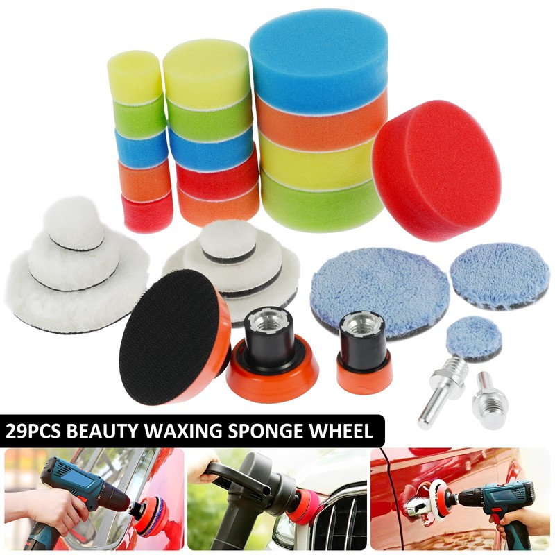Polishing Pads Set 1/2/3 Inch Anti-Scratch Buffing Pad Washable Car
