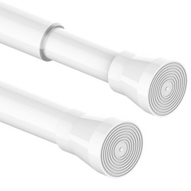 1PC Shower Curtain Rod extendable Tension Rod Never Rust Telescopic Shower Curtain Pole No Drilling 304 Stainless Steel Pole for Bathroom, Kitchen(73-145CM/28.7-57.1Inch, White)