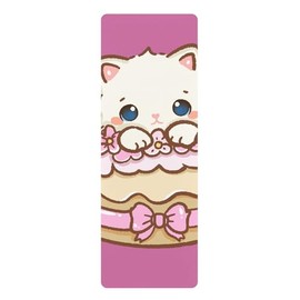 Queen of Wrap Cute Cat Birthday Yoga Mat – Kawaii Pastel Workout Mat