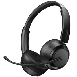 EKSA H35 Wireless Headset with Mic for Work, Bluetooth 5.4 Headphones with AI Noise-Canceling Mic, Wireless On-Ear Headphones with Mic Mute, 27H Playtime for PC Computer Laptop Phone Office