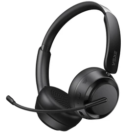 EKSA H35 Wireless Headset with Mic for Work, Bluetooth 5.4 Headphones with AI Noise-Canceling Mic, Wireless On-Ear Headphones with Mic Mute, 27H Playtime for PC Computer Laptop Phone Office