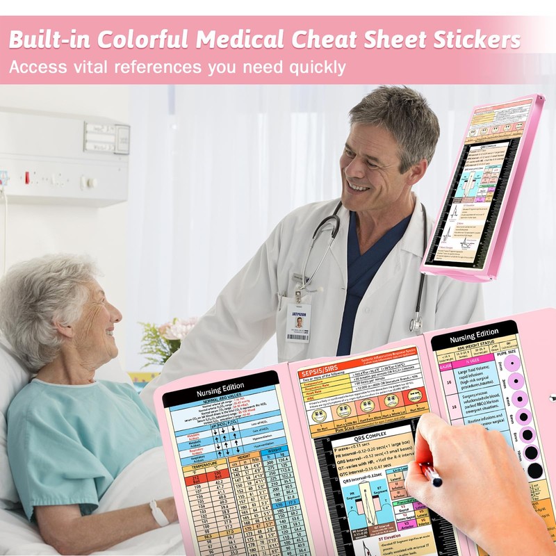 Nursing Clipboard Foldable Clipboard Medical: Edition Cheat Sheets Aluminum 3