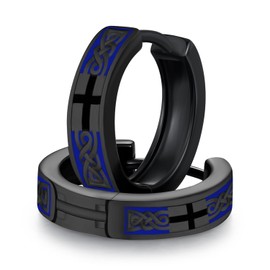 Viking Earrings 925 Sterling Silver Earrings and Nordic Runes Hoop Earrings Hypoallergenic Jewellery Gifts for Men Women, Sterling Silver, 0