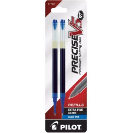 Pilot Precise V5 RT Rolling Ball Liquid Ink Refills, 0.5mm Extra Fine, 3 Packs - 77274 Blue