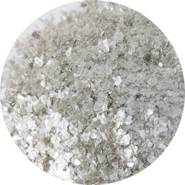 LUSTERING Natural Crushed Mica Flakes Leaf, Nail Flakes,Craft Glitter for Resin Art Geode Painting, 2-4mm,90g/3.2oz (Snow White),(JB)