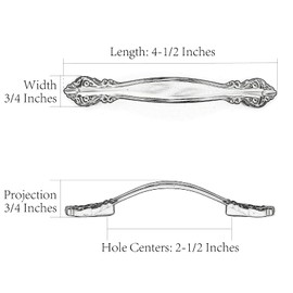 Jetland Cabinet Hardware Handle Pull - 10-Pack, Black with Grey Line, 2-1/2" (64mm) Hole Centers, PW8803BGL64