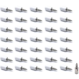 Cabinet Shelf Pegs Self-Tapping Screws, 36Pcs Self Tapping Cabinet Shelf Screws Self-Tapping Screws Cabinet Laminate Support Shelf Bracket Screws Pegs Shelf Support Pins with Covers,White