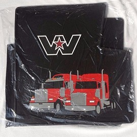 Western Star Truck OEM Black Rubber Floor Mats W/Logo - Fits 4900 & Most Constellation