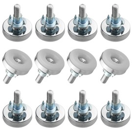 TOVOT 12 Pairs M8 33mm Furniture Levelers Table Leveling Foot Adjustable w/T-Nuts (12 PCS Furniture Leg Screws & 12 PCS T-Nuts)