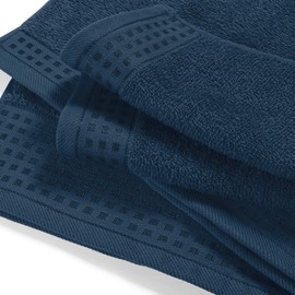 GLAMBURG Ultra Soft 3 Pack Cotton Towel Set, Contains a Bath Towel 28x55 inch, a Hand Towel 16x24 inch & a Wash Coth 12x12 inch, Ideal Everyday use, Compact & Lightweight - Mineral Blue