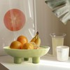 seicasaya Three-Legs Ceramic Fruit Bowl for Kitchen Counter, 10 Inch