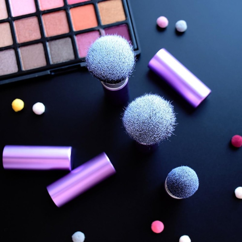 Vela.Yue Brocha Kabuki Retráctil de Maquillaje para Polvos Colorete Bronceador