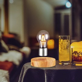 exekoml Magnetic Levitating Light Bulb, 360 Rotating Floating Desk Lamp, Yellow LED, 1 Count