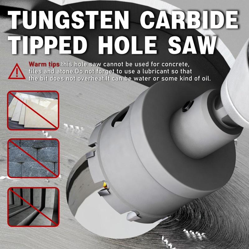 METOTY Metal Hole Saw 4-1/2''(115mm) 2Pcs Set Heavy Duty Tungsten