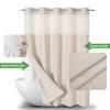 Eachope No Hooks Polyester Textured Shower Curtain with Snap-in Fabric