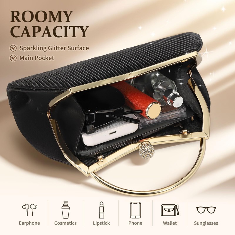 SUIKIHUM Luxury Evening Bag Clutch Purse for Women, Sparkle Rhinestone