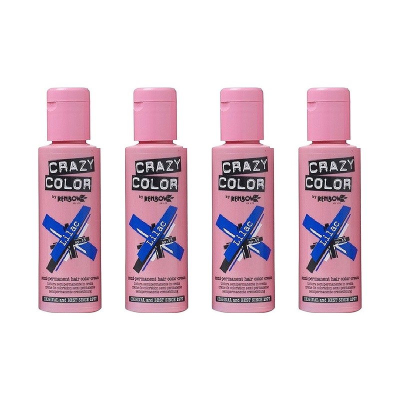Semi-Permanent Hair Colour Cream Dye Crazy Colour Renbow 4 x