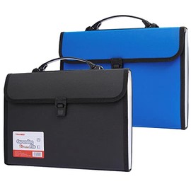 Paquete de 2 organizadores de archivos acordeón extra grandes de tamaño legal/Foolscap de 12 bolsillos con asa, TRANBO carpeta de archivos expandible 
