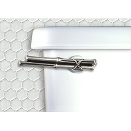 Bamboo Toilet Flush Handle Front Mount in Satin Pewter Finish