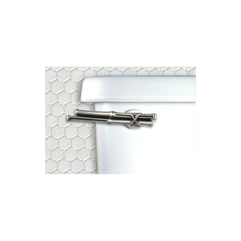 Bamboo Toilet Flush Handle Front Mount in Satin Pewter Finish