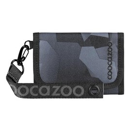 coocazoo Wallet with Window Inside & Outside, Coin Pocket & Card Slots, Velcro Fastening, Polyester, 3rd Grade, Grey Rocks - Black, modern" or "trendy
