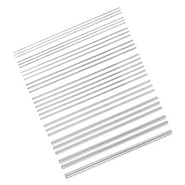 sourcing map 27 Pcs 304 Stainless Steel Round Rods 1/1.5/2/2.5/3/4/5/6/8mm Dia 200mm Solid Shaft Rods for DIY Craft Model Car Helicopter Airplane