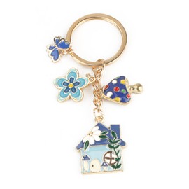 MUCOOS Colorful House and Flower Keychain,Heartwarming Gift for Her, Ideal Birthday and Thank You Gifts,Keyring for Celebrating New Beginnings,New Home Keyring,New Beginnings Gift,Gift for Boyfriend