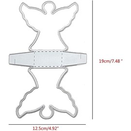 Silver Angel Box DIY Cutting Stencil, Scrapbooking Embossing Stencils for Scrapbooking Cutting Dies Stamping