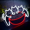 Ramen Cat Neon Sign for Wall Decor Dimmable Ramen Noodles