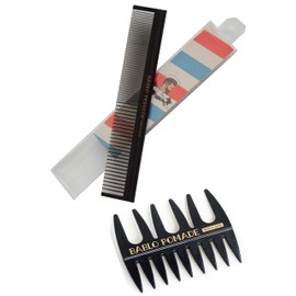 BARBER BABLO Pomade Cut Comb Comb & Mesh Comb (Black) Hair Comb Set for Men Men