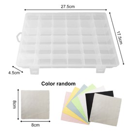36 Transparente Schmuckschatulle aus Kunststoff, 2 Stück Reinigungstuch, Aufbewahrungsbox für Bastelarbeiten, Organizer, abnehmbares Fach, zum Aufbewahren von Spielzeug, Schmuck, Perlen, Ohrringen
