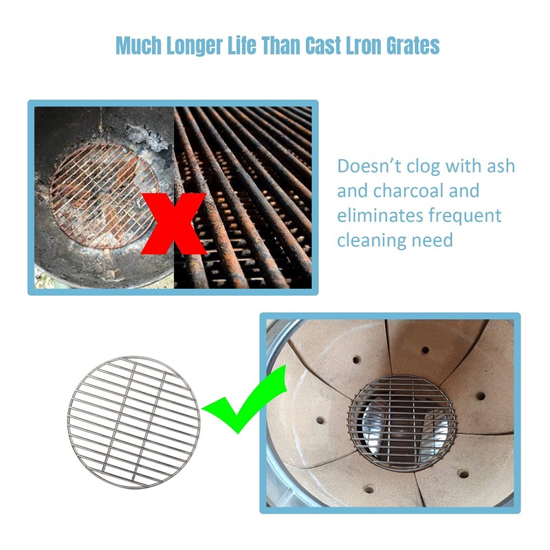 KAMaster 12" BBQ High Heat Stainless Steel Charcoal Fire Grate