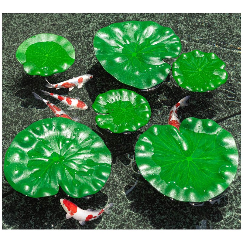 WhistenFla Floating Lily Pads for Ponds, 6Pcs Realistic Lily Pads