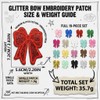 19PCS Glitter Bow Iron on Patches, 19 Colors Shiny Glitter
