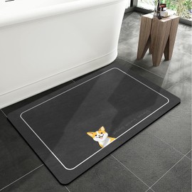 Bath Mat Rug, Super Absorbent Bath Mat, Quick Dry Bath Mat, Rubber Non Slip Bath Rugs for Bathroom, Small Bathroom Floor Mats, Thin Shower Rugs for Bathroom in Front of Bathtub Shower Room