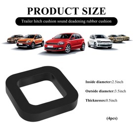 Ohleats 4 PCS Hitch Receiver Silencer Pad, 2.5 Inch Trailer Hitch Cushion for Reducing Noise, Hitch Receiver to Adjustable Ball Mounts, Reduce Rattle and Provide Cushion, Car Accessories