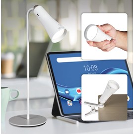OttLite Switch 3-in-1 Rechargeable Task Lamp, Clearsun, White, Retail