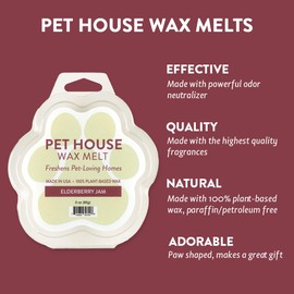 One Fur All Pet House Wax Melts - Elderberry Jam Pack of 2 - Pet Odor Eliminating Wax Melts - Long-Lasting Scented Wax Melts - Pet-friendly Wax Melts - Natural Wax Melts