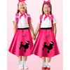 Silicherry 1950s Kids Poodle Skirt 50s Sock Hop Costume with