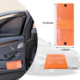 Ziciner Car Registration Insurance Holder, 2Pack Essential Auto PVC Card Document Glove Box Organizer with Velcro Closure, Universal Car Accessories for Men & Women (Orange/Back Flag)