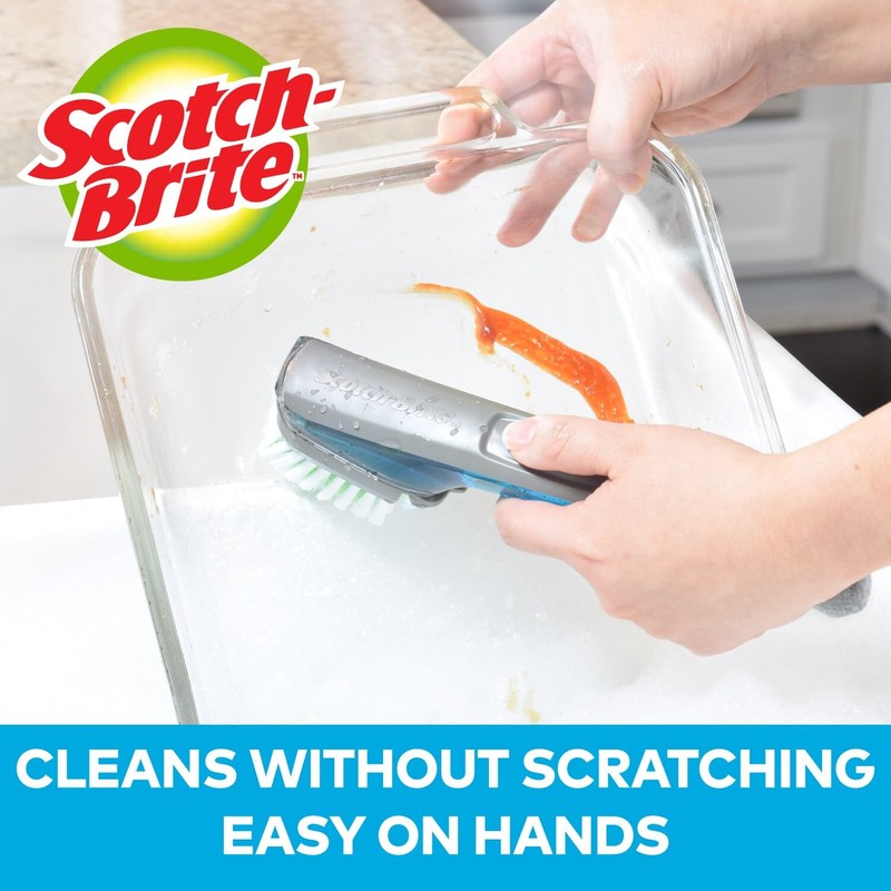 Scotch-Brite Soap Control Dishwand Brush Refills, Non-Scratch Scrub Brush Heads,