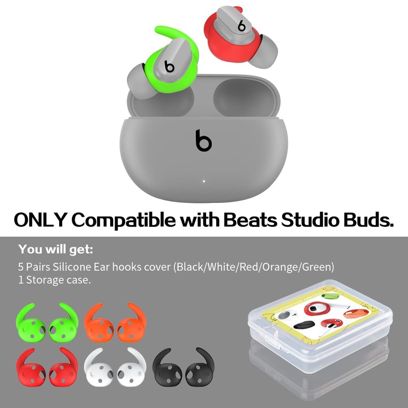 5 Pairs Compatible for Beats Studio Buds Ear Hooks, Soft