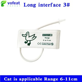 Vofeat Disposable Blood Pressure Cuffs for Veterinary Use, Multi-Size Set, Latex-Free, Compatible with Pet Monitors (3#for Cat)