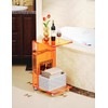 Clear Acrylic Side Table on Lockable Wheels, C Shaped End