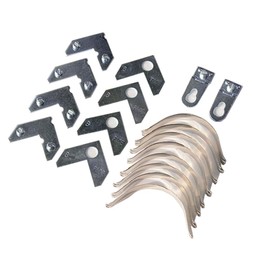 1Set Professional Hardware Kits Accessories Metal L Shaped Angle Bracket Flat Plate Fastener Metal Picture Photo Frame Corner Gasket Hanging Hangers Hooks Spring Clips for Home Decoration Painting