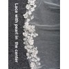 AiberLisha Pearl Fingertip Length Floral Wedding Bridal Veil with Comb